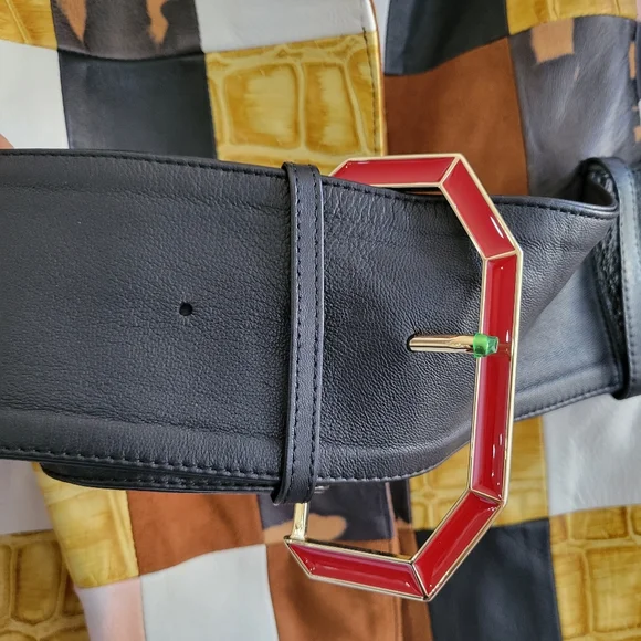 DanCassab: multi-color patchwork leather lamb skin/suede belted trench coat